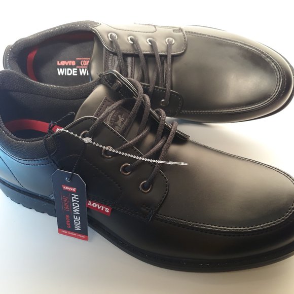 Levis Mens Black Comfort Lace-Up Dress Shoes
